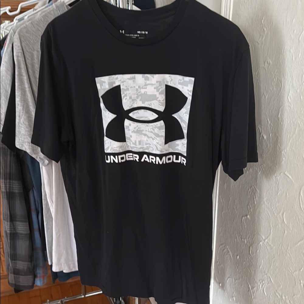 Under Armour Black and White Logo Tee
